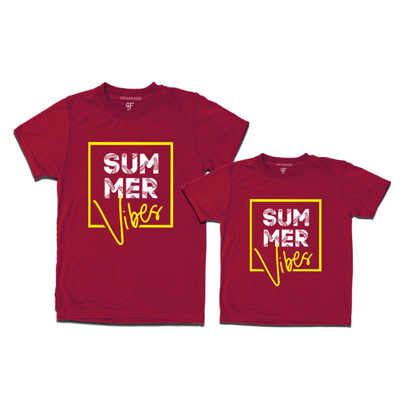 Summer Vibes  T-shirts Combo in Maroon Color available @gfashion.jpg
