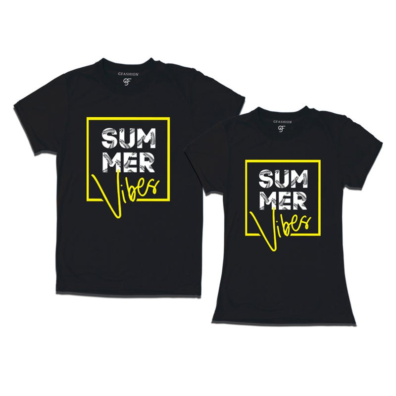 Summer Vibes T-shirts for Couples in Black Color available @gfashion.jpg