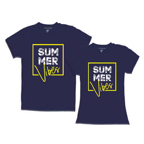 Summer Vibes T-shirts for Couples in Navy Color available @gfashion.jpg
