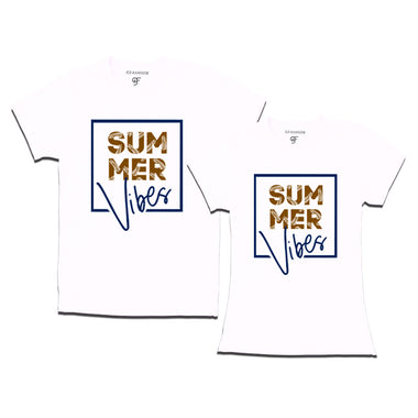 Summer Vibes T-shirts for Couples in White Color available @gfashion.jpg