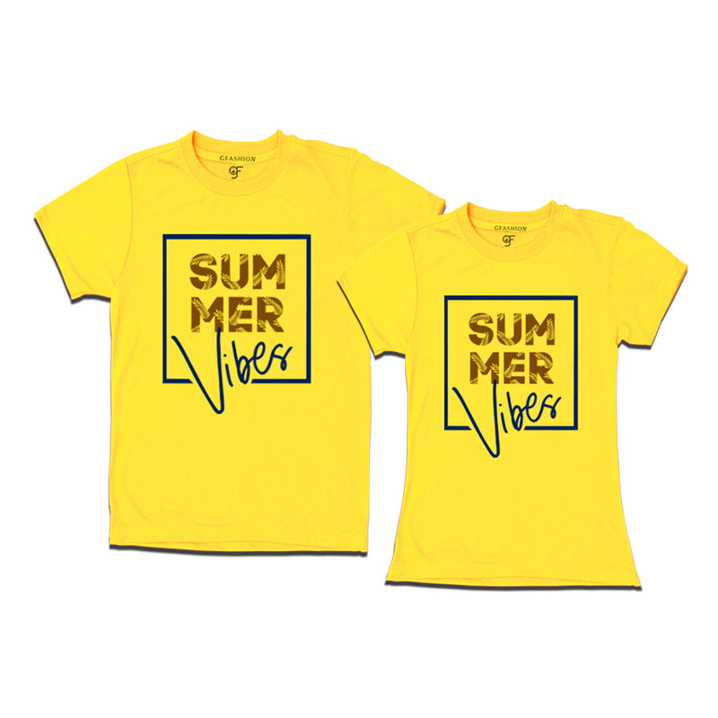 Summer Vibes T-shirts for Couples in Yellow Color available @gfashion.jpg