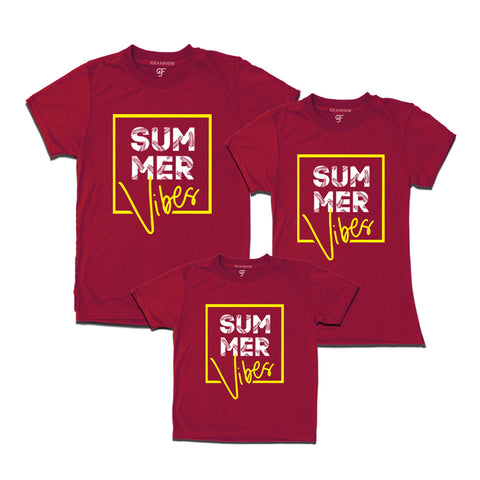 Summer Vibes T-shirts for Dad,Mom and Kids in Maroon Color available @gfashion.jpg