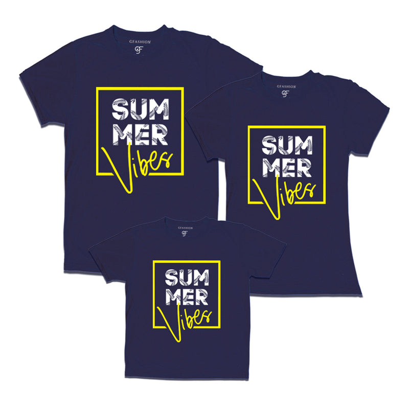 Summer Vibes T-shirts for Dad,Mom and Kids in Navy Color available @gfashion.jpg