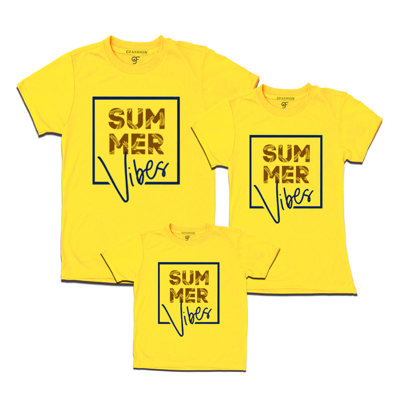 Summer Vibes T-shirts for Dad,Mom and Kids in Yellow Color available @gfashion.jpg
