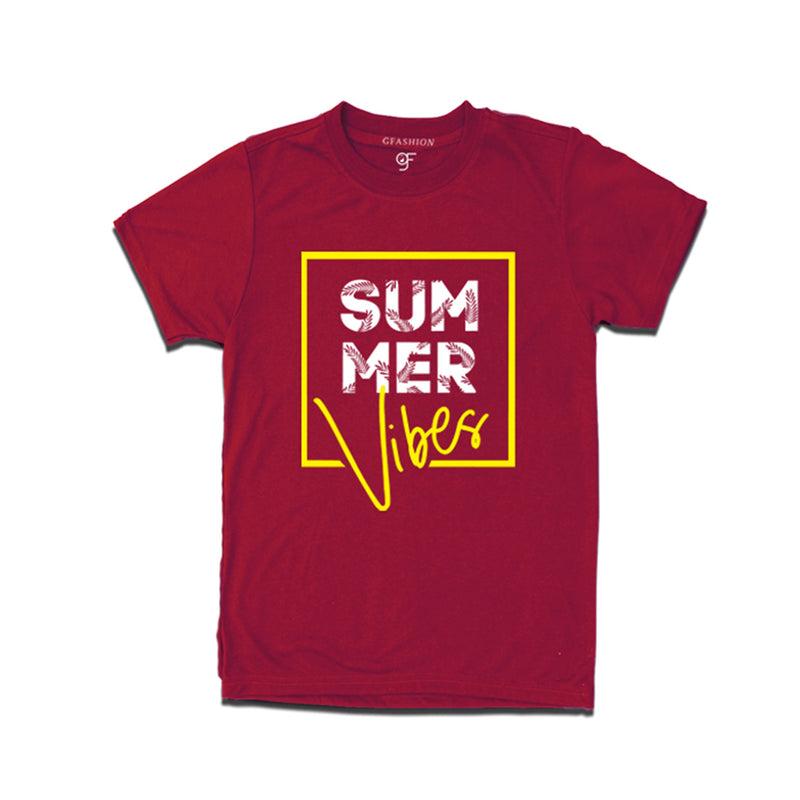 Summer Vibes T-shirts in Maroon Color available @gfashion.jpg