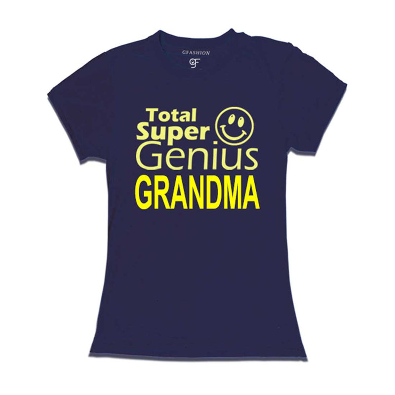 Super Genius Grandma T-shirt-Navy-gfashion