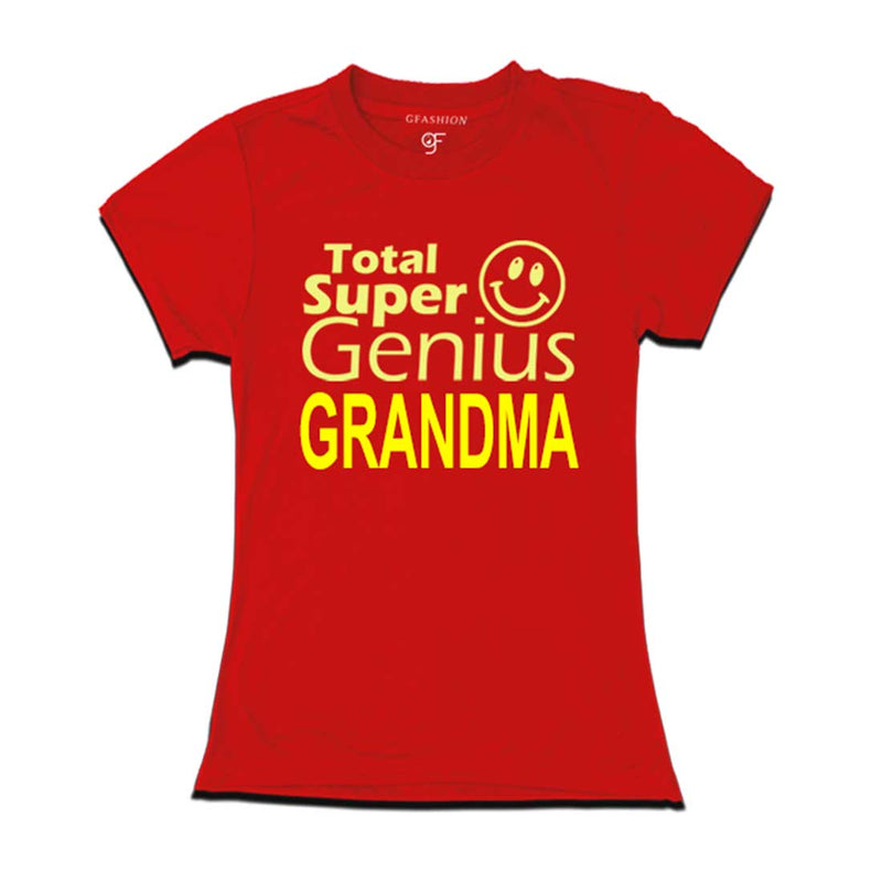 Super Genius Grandma T-shirt-Red-gfashion