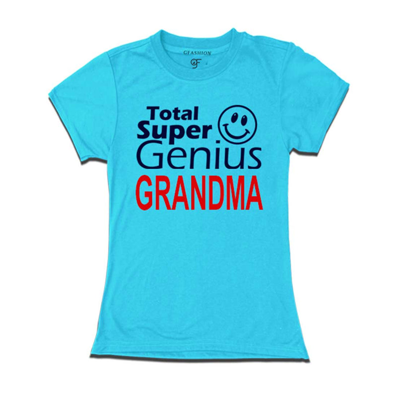 Super Genius Grandma T-shirt-Sky Blue-gfashion