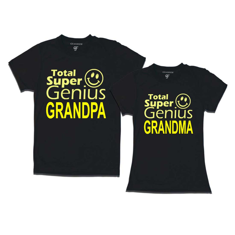 Super Genius Grandpa-Grandma T-shirts-Black-gfashion