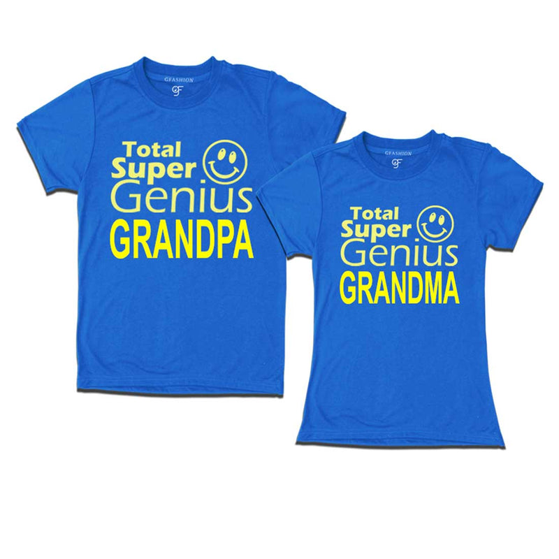 Super Genius Grandpa-Grandma T-shirts-Blue-gfashion