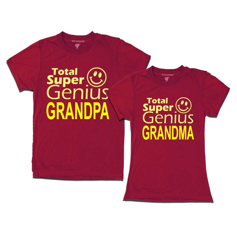 Super Genius Grandpa-Grandma T-shirts-Maroon-gfashion