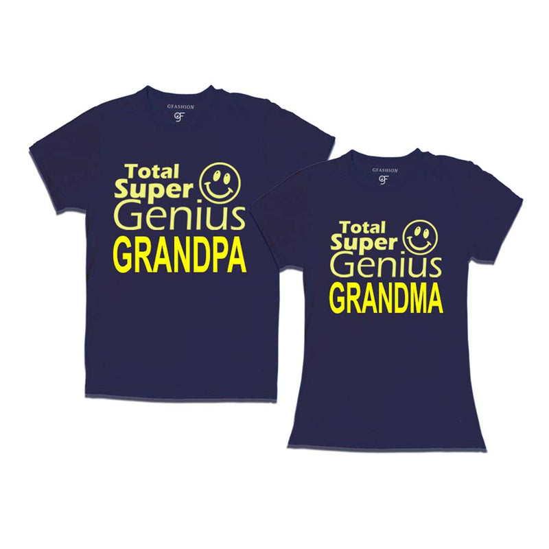 Super Genius Grandpa-Grandma T-shirts-Navy-gfashion