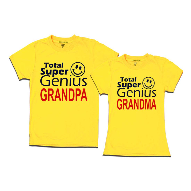 Super Genius Grandpa-Grandma T-shirts-Yellow-gfashion