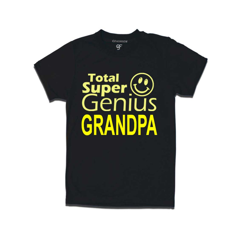 Super Genius Grandpa T-shirt-Black-gfashion