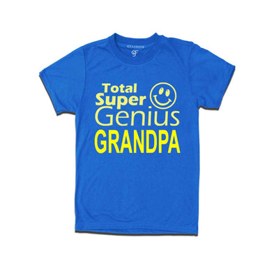 Super Genius Grandpa T-shirt-Blue-gfashion