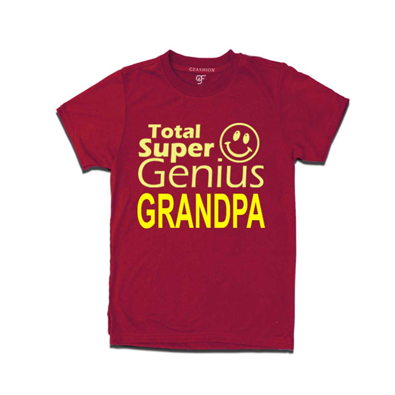 Super Genius Grandpa T-shirt-Maroon-gfashion