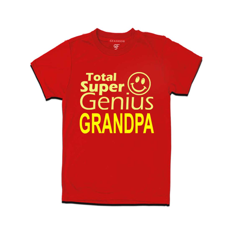 Super Genius Grandpa T-shirt-Red-gfashion