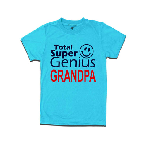 Super Genius Grandpa T-shirt-Sky Blue-gfashion