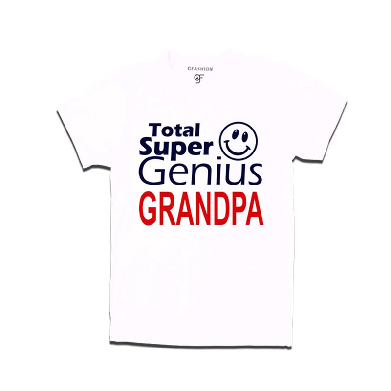 Super Genius Grandpa T-shirt-White-gfashion