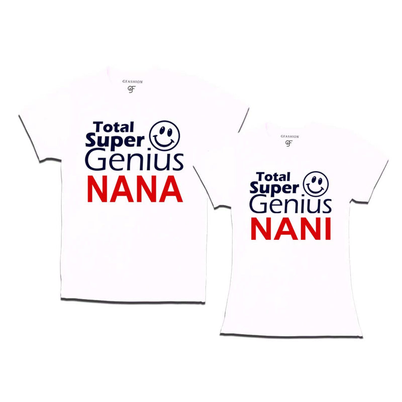 Super Genius Nana-Nani T-shirts name Customized in White Color available @ gfashion.jpg