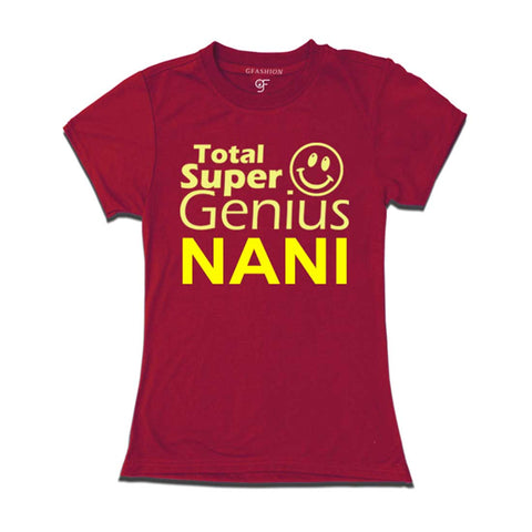 Super Genius Nani T-shirts name Customized in Maroon Color available @ gfashion.jpg