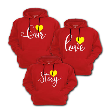 Sweatshirt With Hoodies for Our Love Story Family in Red Color available @ gfashion.jpg