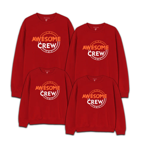 Sweatshirt for Awesome Crew Family in Red Color available @ gfashion.jpg