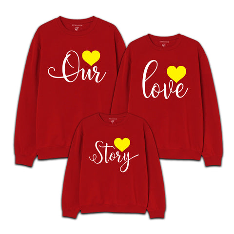 Sweatshirt for Our Love Story Family in Red Color available @ gfashion.jpg
