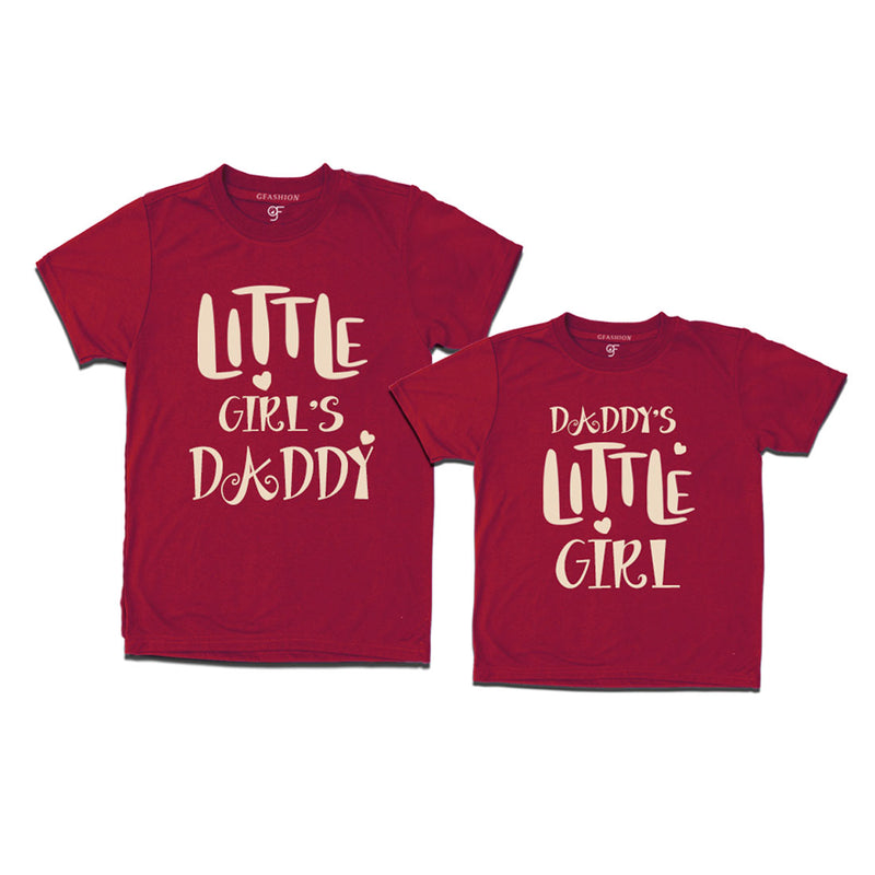 T-shirts for Daddy's Little Girl and Little Girl's Daddy's in Maroon Color available @ gfashion
