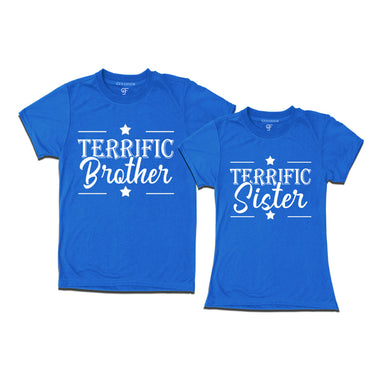 Terrific Brother-Sister T-shirts in Blue Color available @ gfashion.jpg
