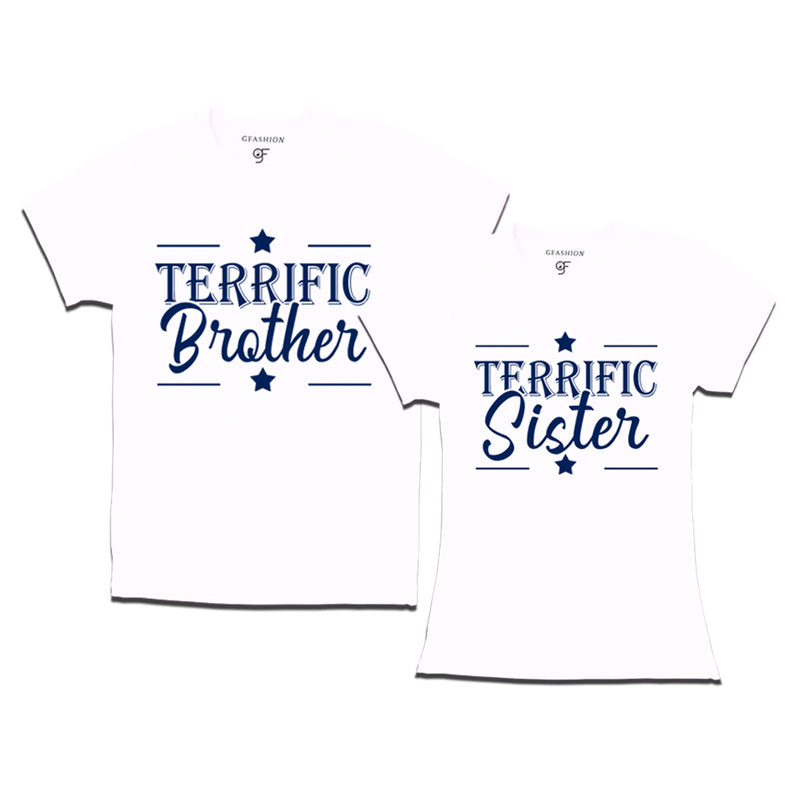 Terrific Brother-Sister T-shirts in White Color available @ gfashion.jpg