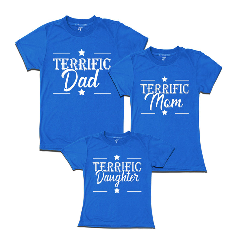 Terrific Dad,Mom and Daughter T-shirts in Blue Color available @ gfashion.jpg