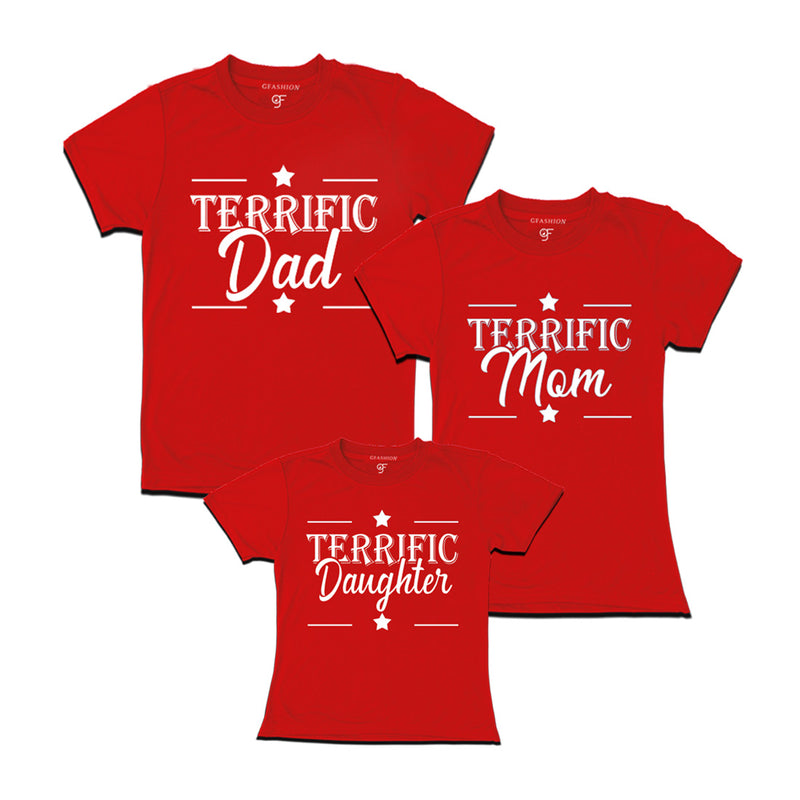 Terrific Dad,Mom and Daughter T-shirts in Red Color available @ gfashion.jpg