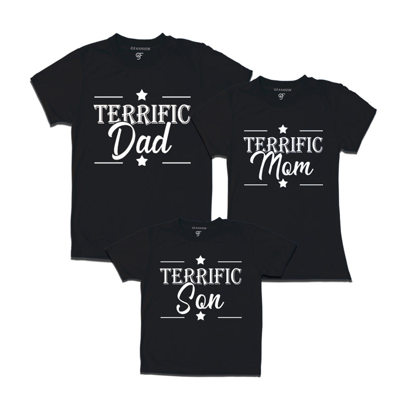 Terrific Dad,Mom and Son T-shirts in Black Color available @ gfashion.jpg