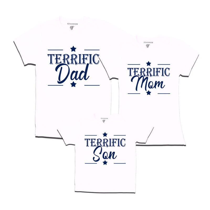 Terrific Dad,Mom and Son T-shirts in White Color available @ gfashion.jpg