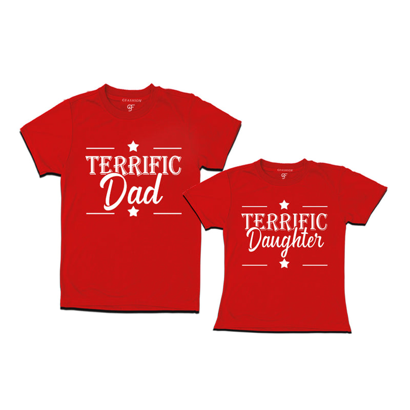 Terrific Dad and Daughter T-shirts in Red Color available @ gfashion.jpg