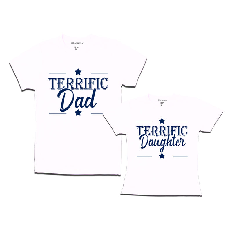 Terrific Dad and Daughter T-shirts in White Color available @ gfashion.jpg