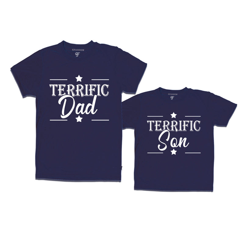 Terrific Dad and Son T-shirts in Navy Color available @ gfashion.jpg