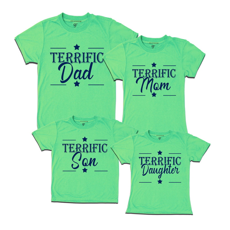 Terrific Family T-shirts in Pista Green Color available @ gfashion.jpg