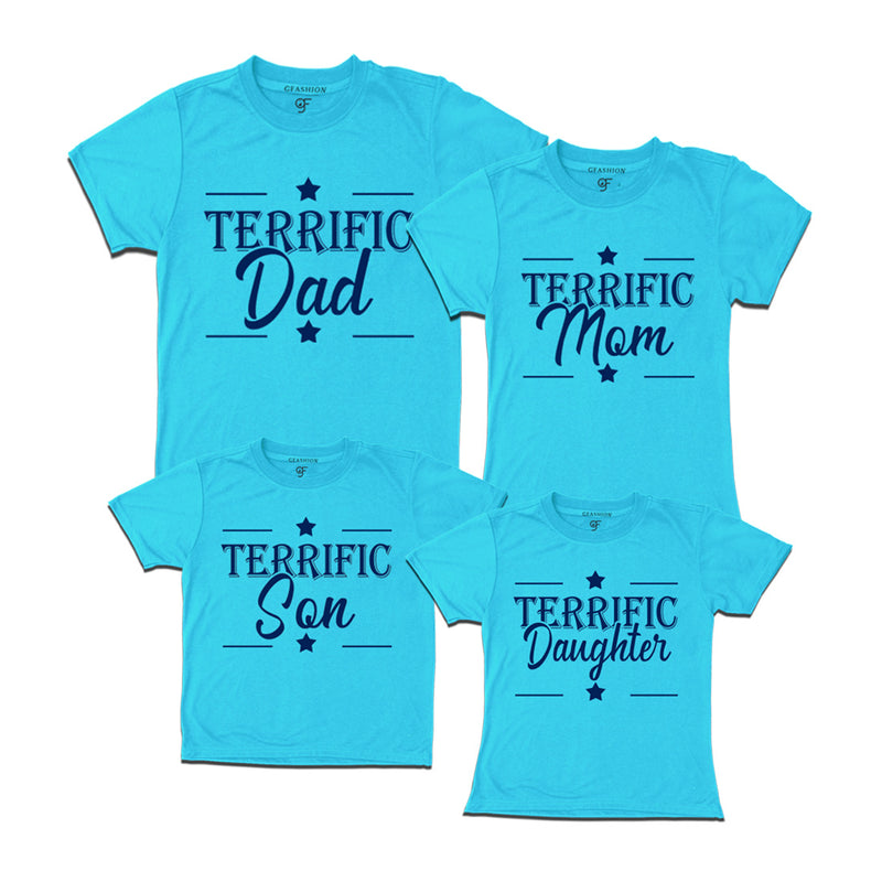 Terrific Family T-shirts in Sky Blue Color available @ gfashion.jpg