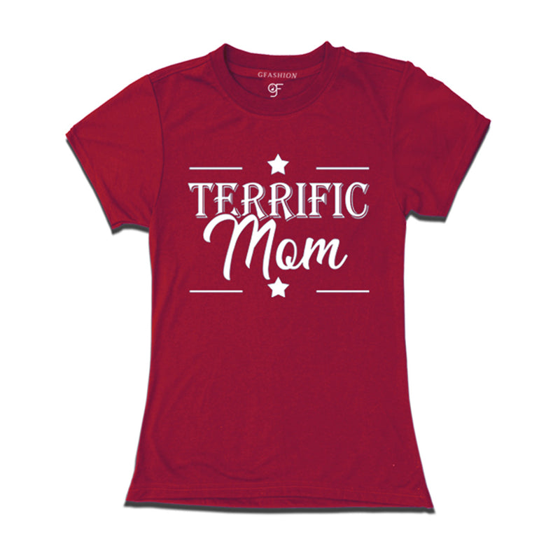 Terrific Mom T-shirt in Maroon Color available @ gfashion.jpg