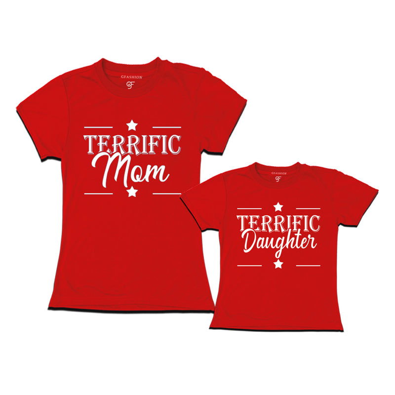 Terrific Mom and Daughter T-shirts in Red Color available @ gfashion.jpg