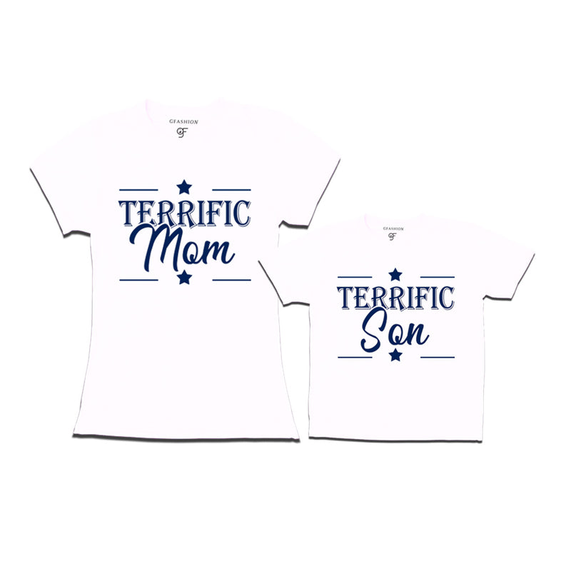 Terrific Mom and Son T-shirts in White Color available @ gfashion.jpg