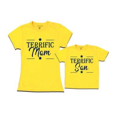 Terrific Mom and Son T-shirts in Yellow Color available @ gfashion.jpg