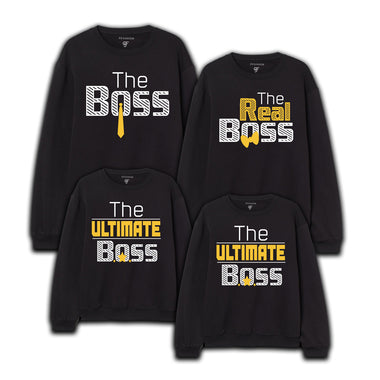 The Boss,The Real Boss,The Ultimate Boss Family Sweatshirt in Black Color available @ gfashion.jpg