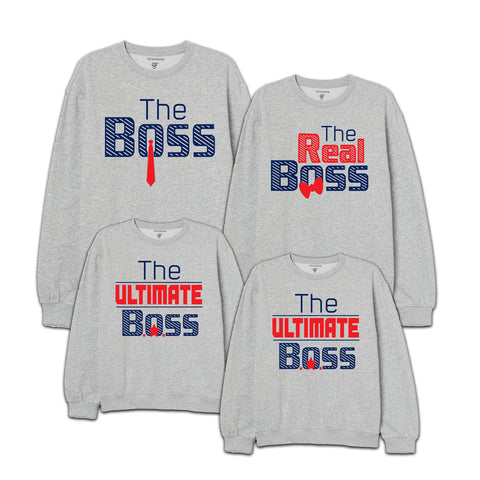 The Boss,The Real Boss,The Ultimate Boss Family Sweatshirt in Grey Color available @ gfashion.jpg
