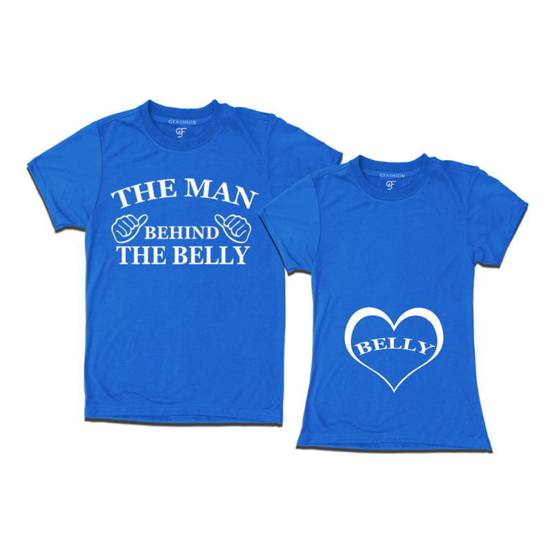 The Man Behind the Belly and Belly-Couples T-shirts in Blue Color available @ gfashion.jpg