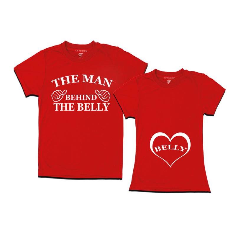 The Man Behind the Belly and Belly-Couples T-shirts in Red Color available @ gfashion.jpg