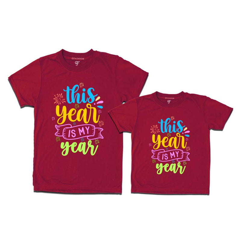 This Year is My Year Combo T-shirts in Maroon Color avilable @ gfashion.jpg