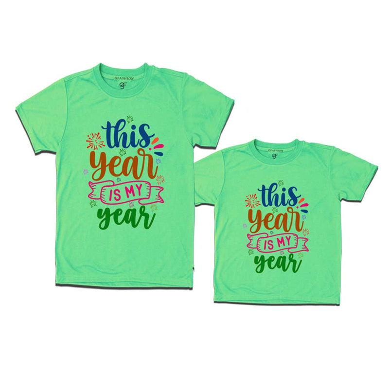 This Year is My Year Combo T-shirts in Pista Green Color avilable @ gfashion.jpg